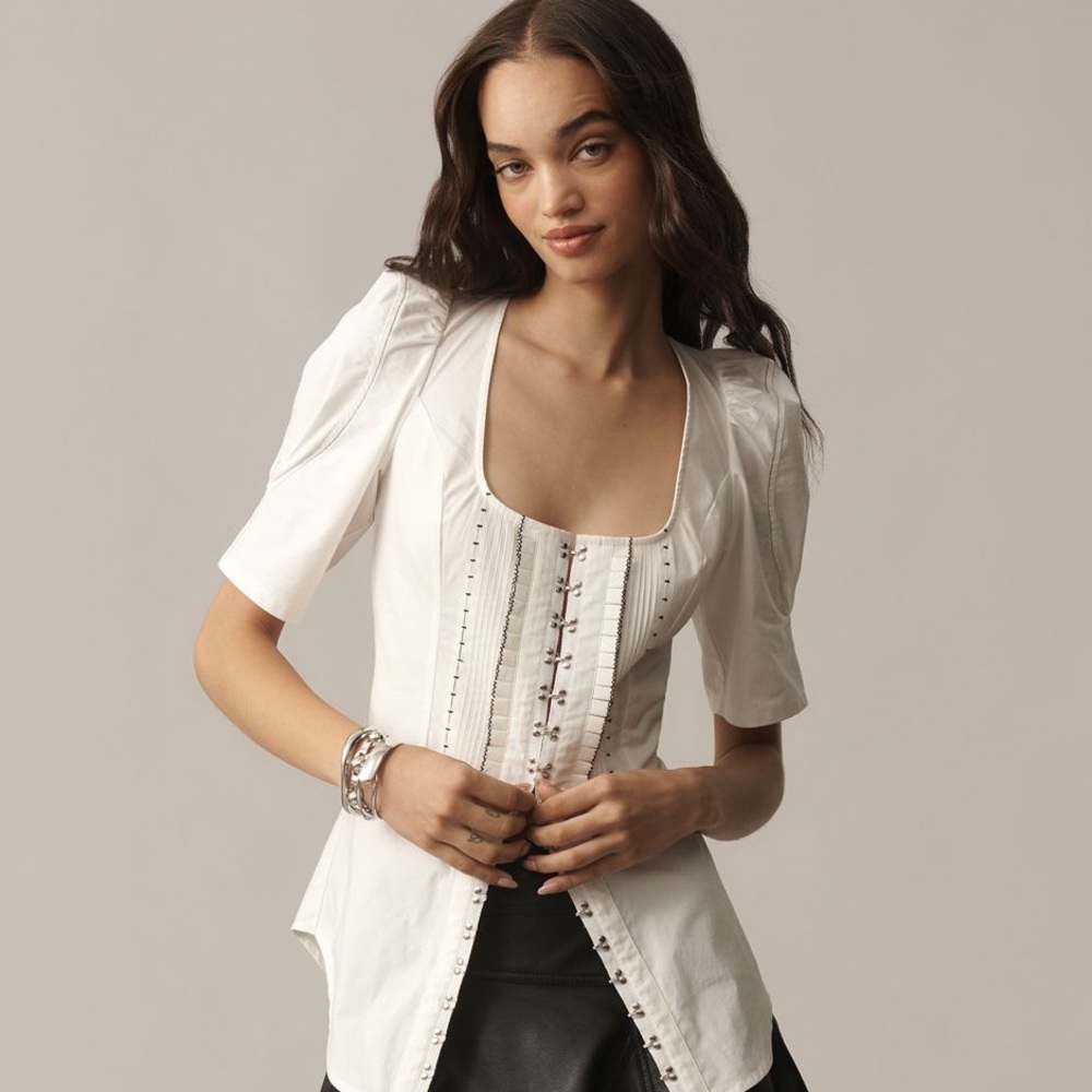 Anthropologie sold out white top NWT